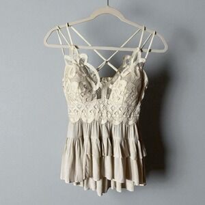 Y2K Babydoll Top Size Large Coquette Festival Kawaii Fairycore Ruffle Whimsical